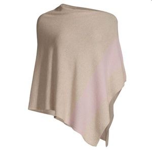 NWOT SOFIA CASHMERE Colorblock Asymmetrical Cashmere Poncho